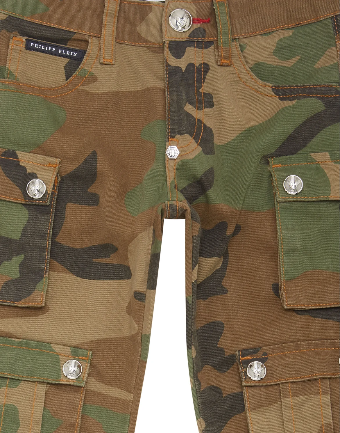 Strass Denim Cargo Trousers Camouflage, цвет: Камуфляж