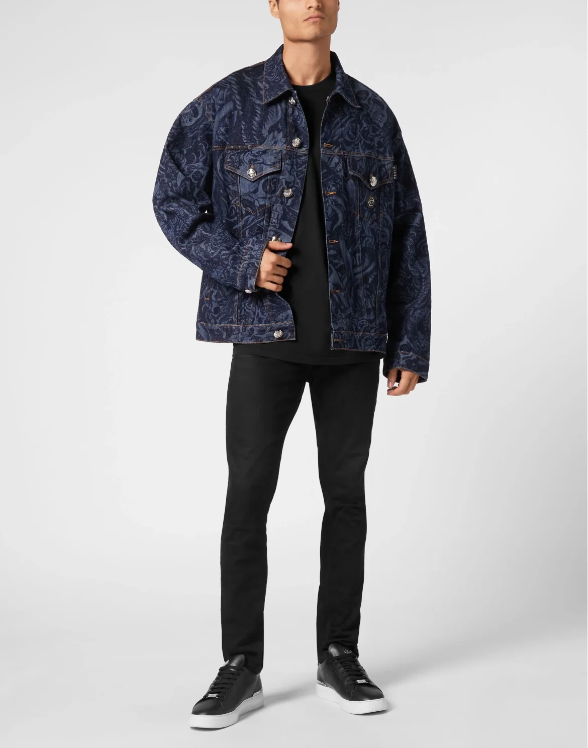 Oversized Denim Jacket Tattoo, цвет: Синий