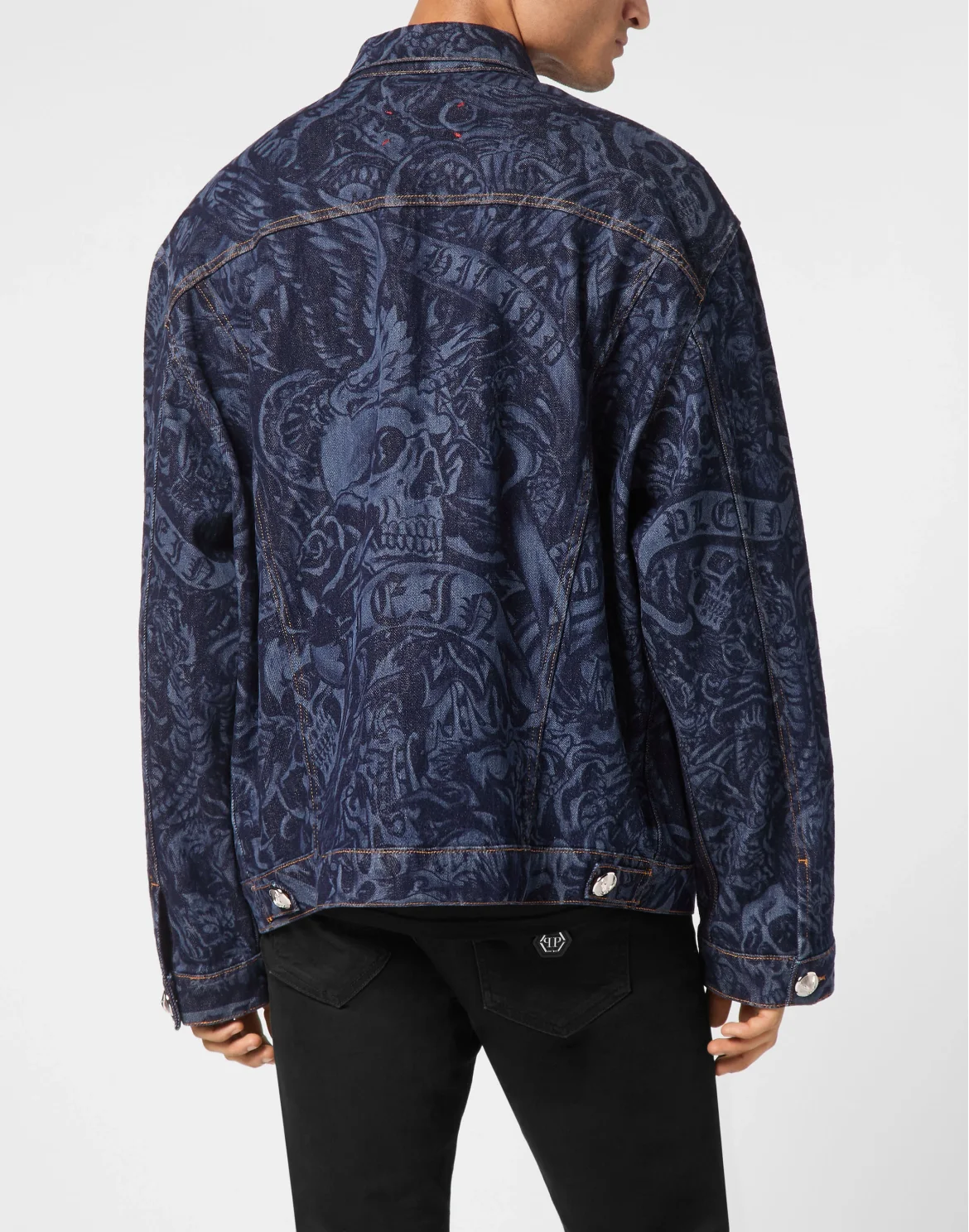 Oversized Denim Jacket Tattoo, цвет: Синий