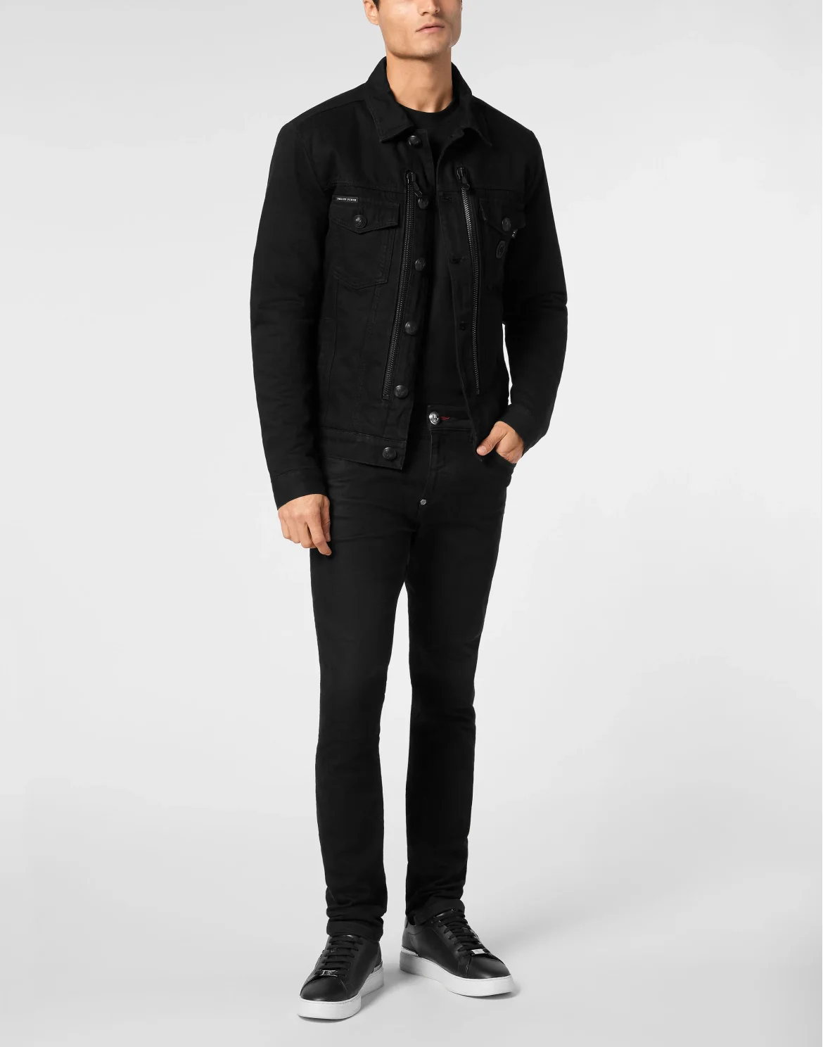 Zipped Denim Jacket Stones, цвет: Черный