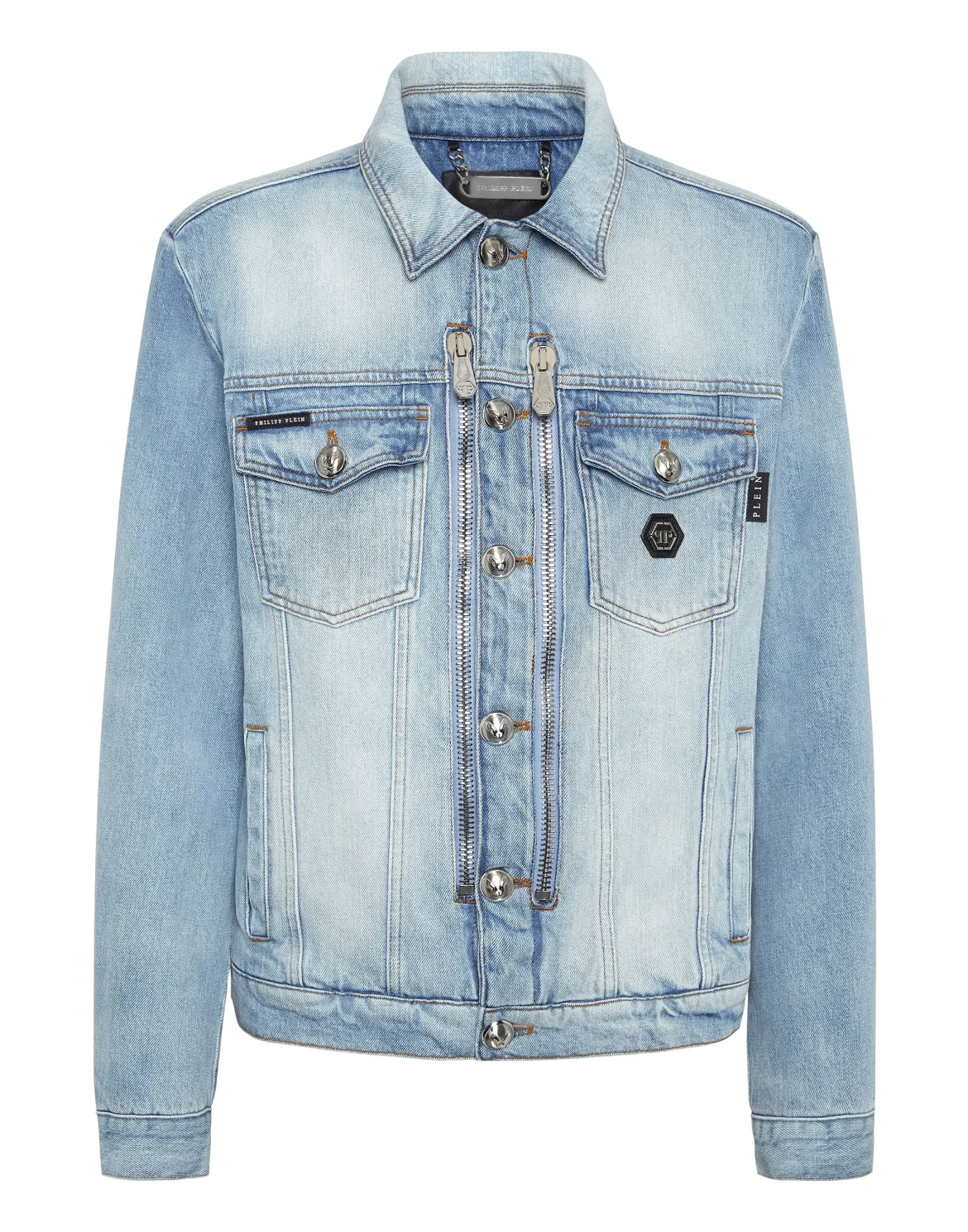 Zipped Denim Jacket Stones, цвет: Серый