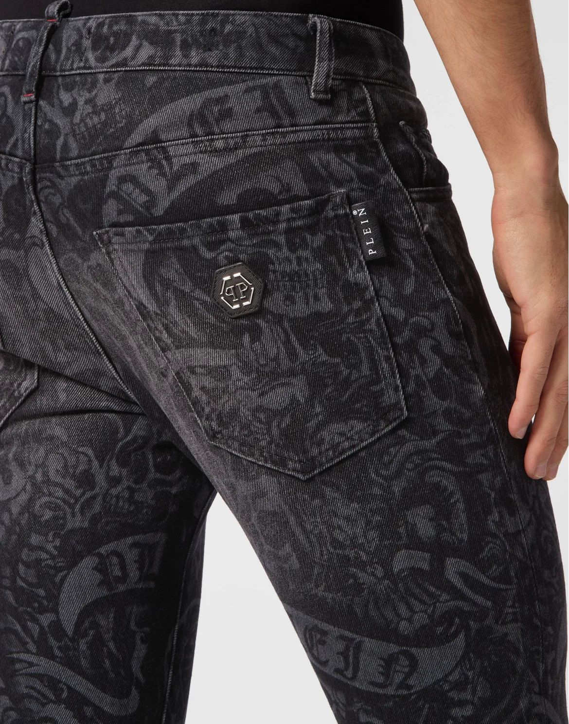 Denim Trousers Skinny Fit Tattoo, цвет: Серый