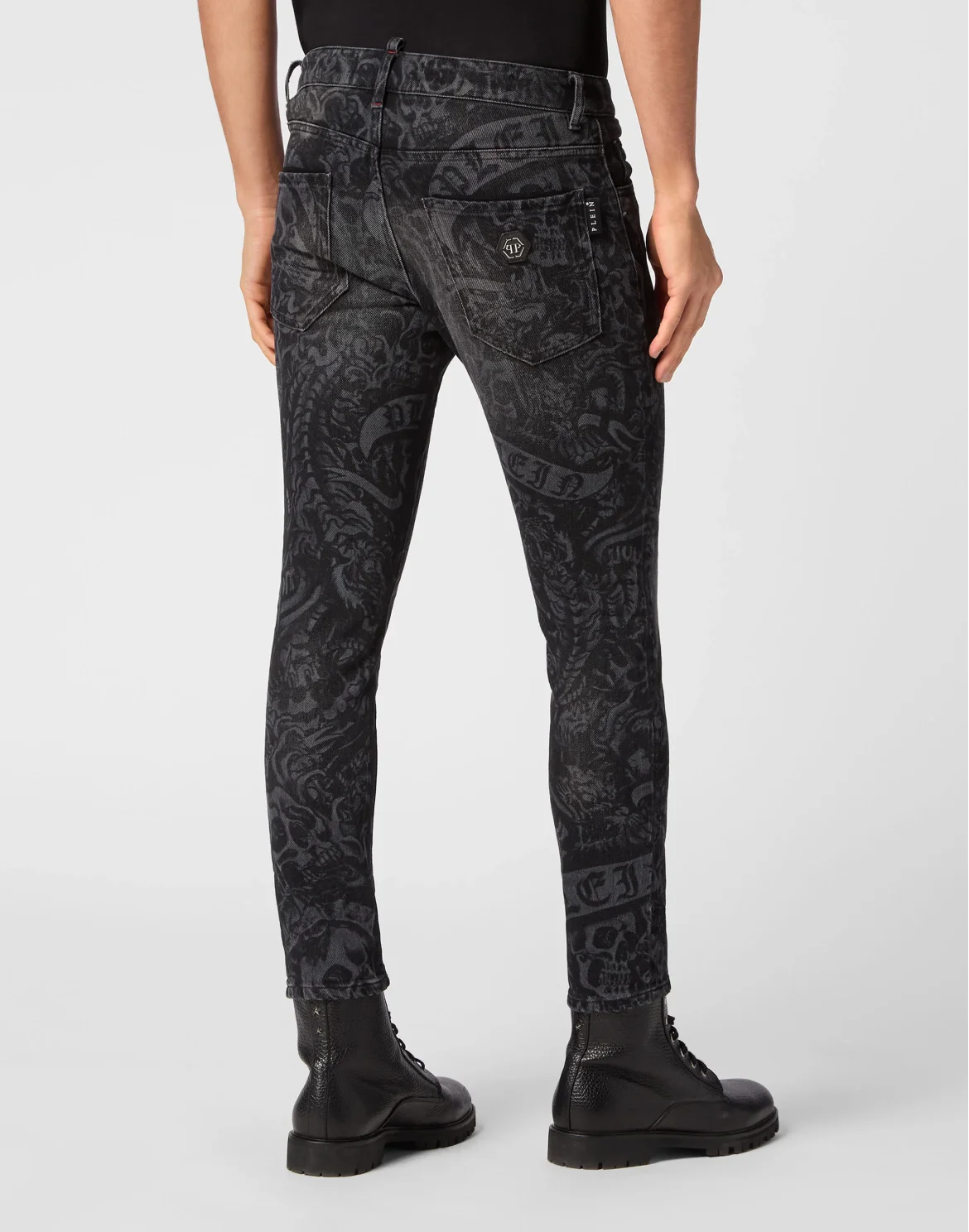 Denim Trousers Skinny Fit Tattoo, цвет: Серый