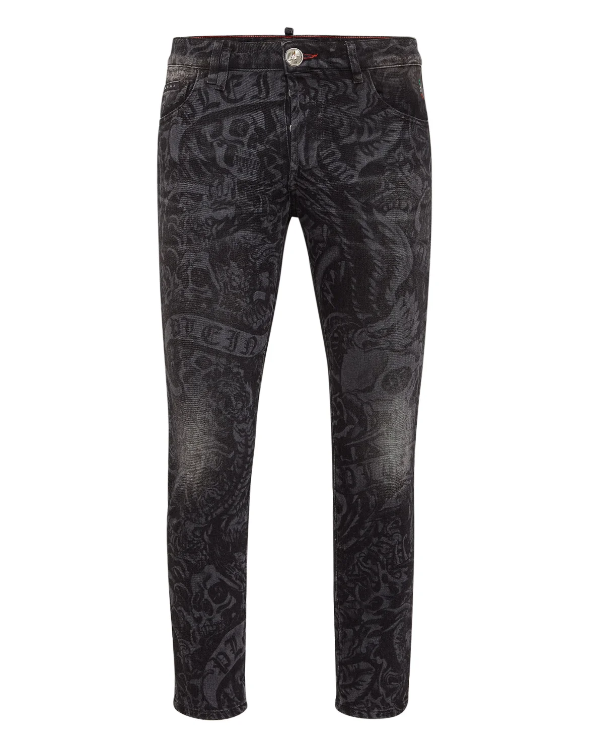 Denim Trousers Skinny Fit Tattoo, цвет: Серый