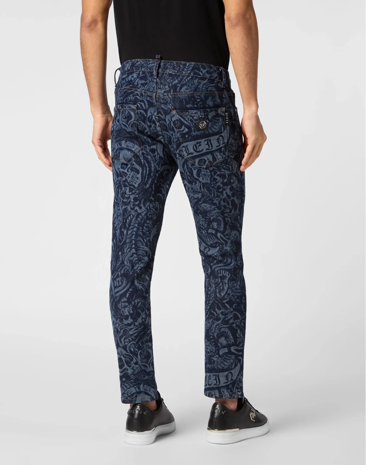 Denim Trousers Skinny Fit Tattoo, цвет: Синий
