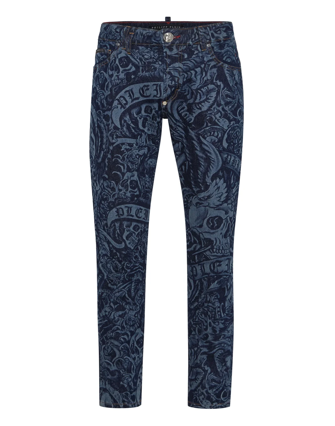 Denim Trousers Skinny Fit Tattoo, цвет: Синий
