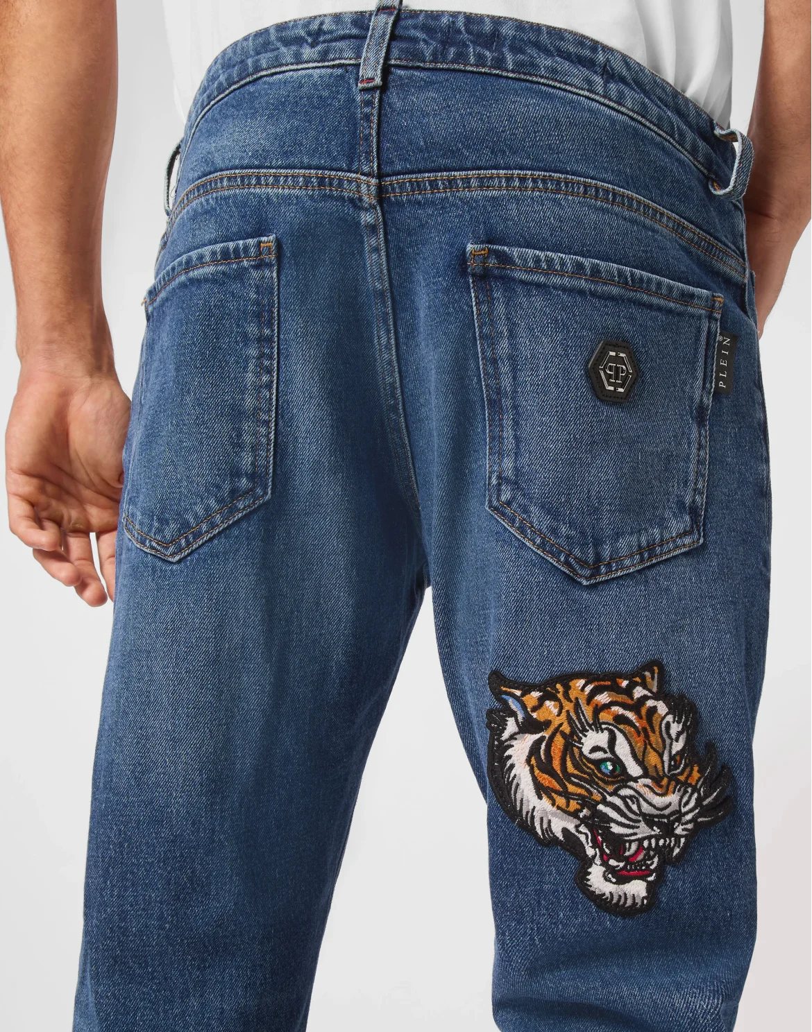 Denim Trousers Super Straight Cut Tattoo, цвет: Синий