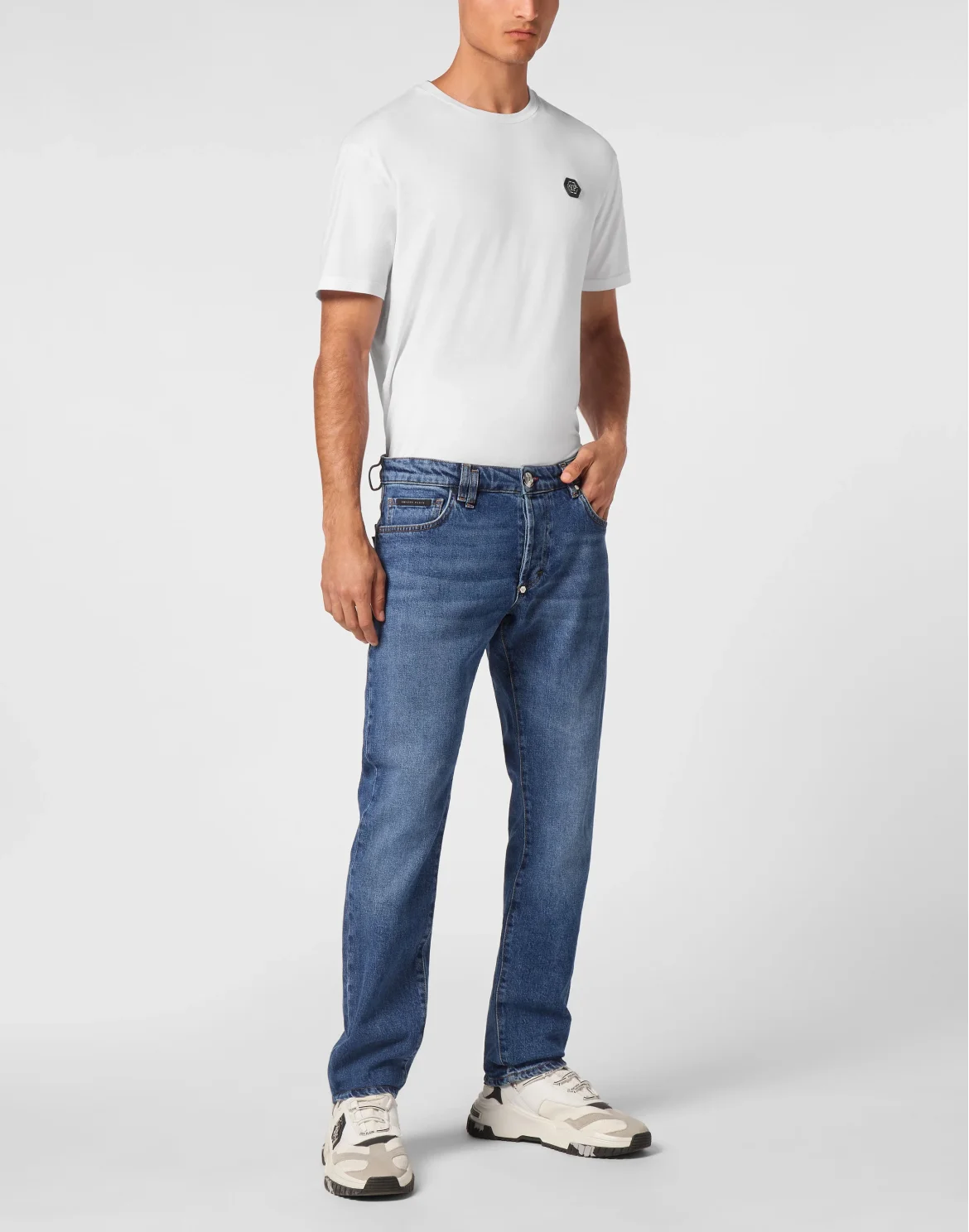 Denim Trousers Super Straight Cut Tattoo, цвет: Синий