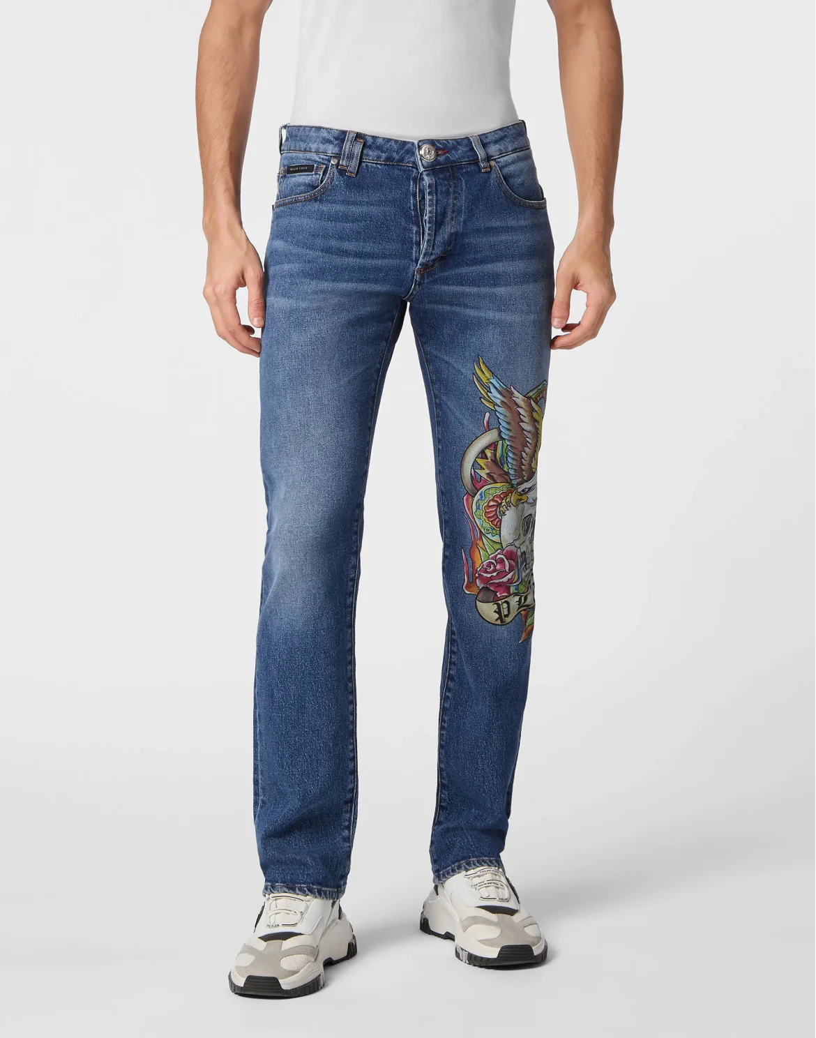 Denim Trousers Super Straight Cut Tattoo, цвет: Синий