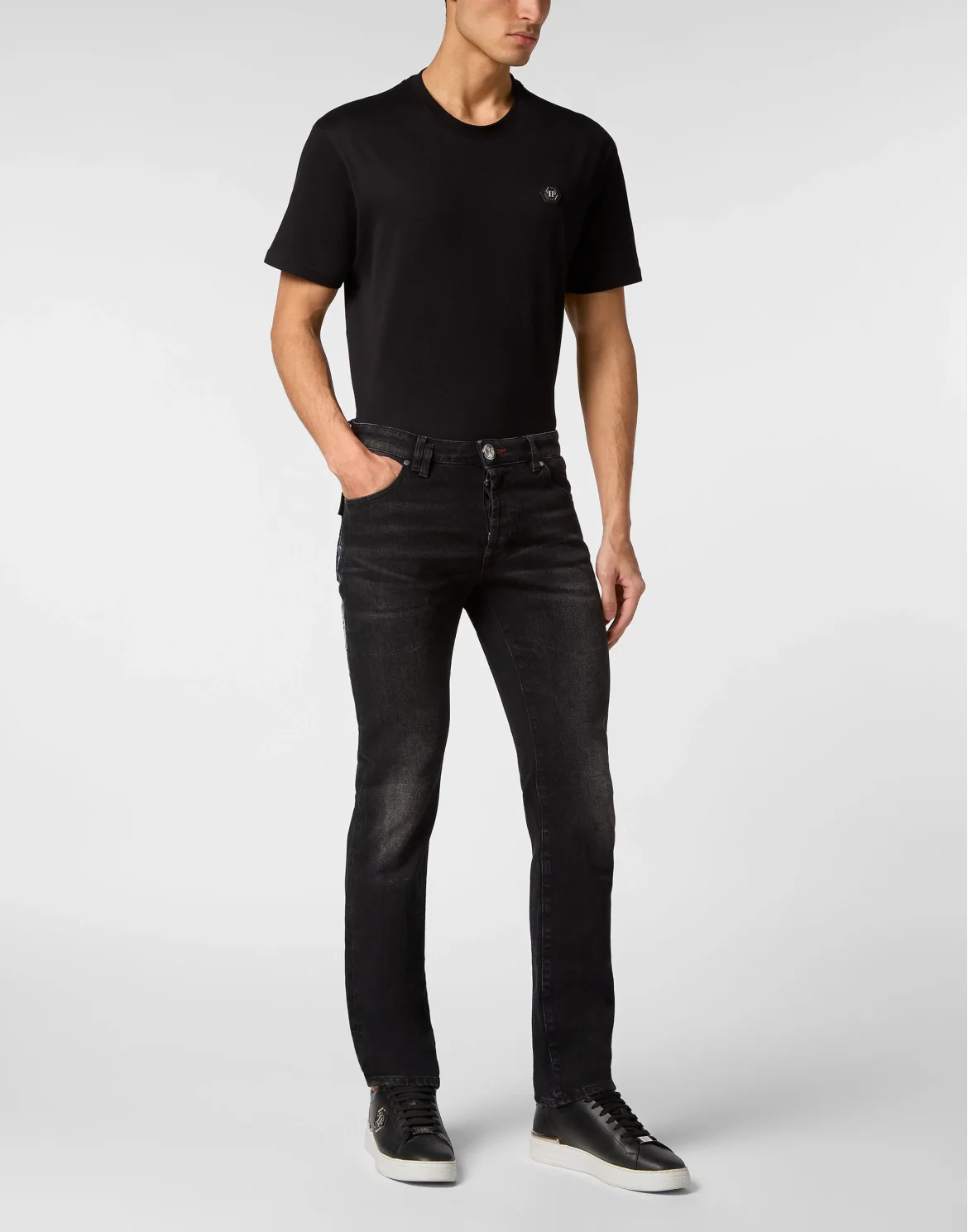 Denim Trousers Super Straight Cut Tattoo, цвет: Серый