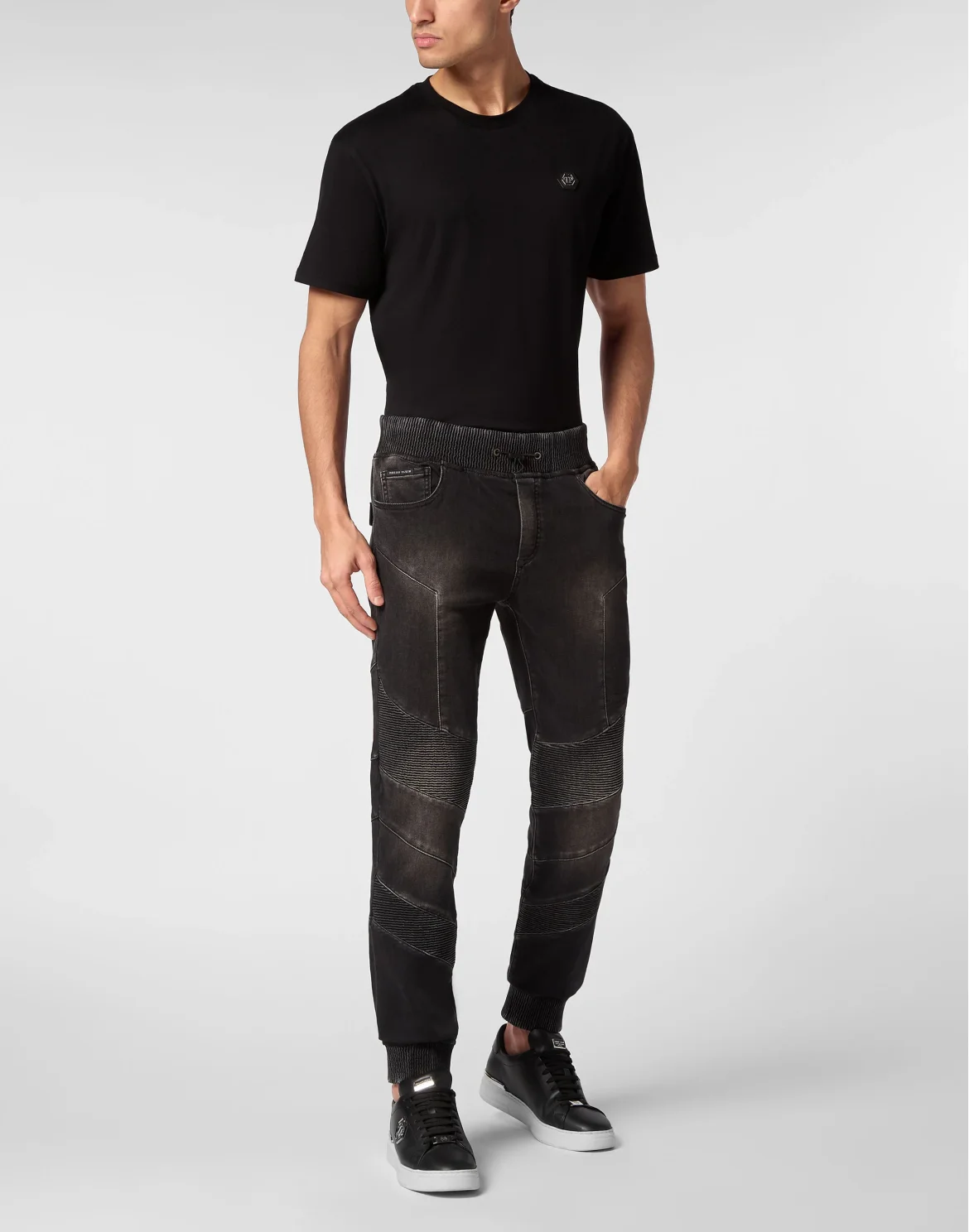 Denim Jogging Trousers, цвет: Черный