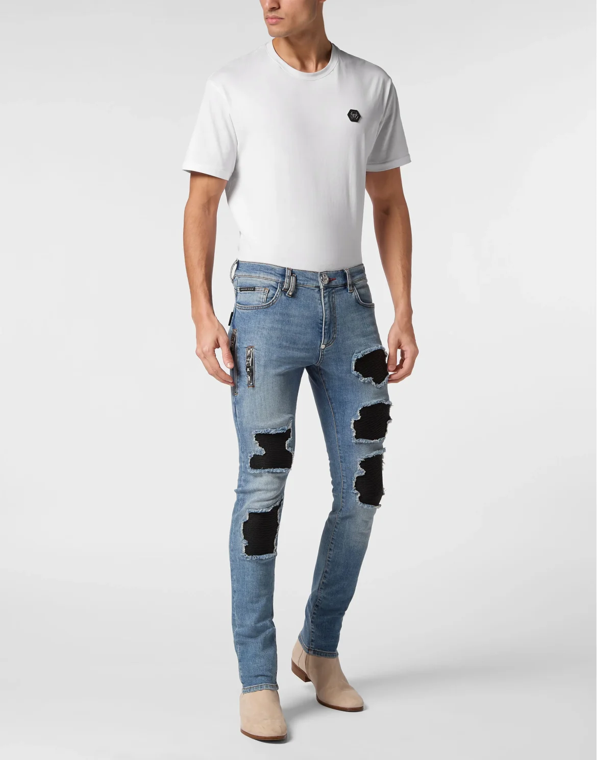 Rock Star Fit Trousers Skeleton, цвет: Серый