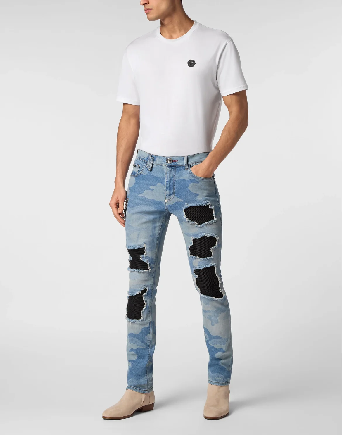 Rock Star Fit Trousers Camouflage, цвет: Голубой