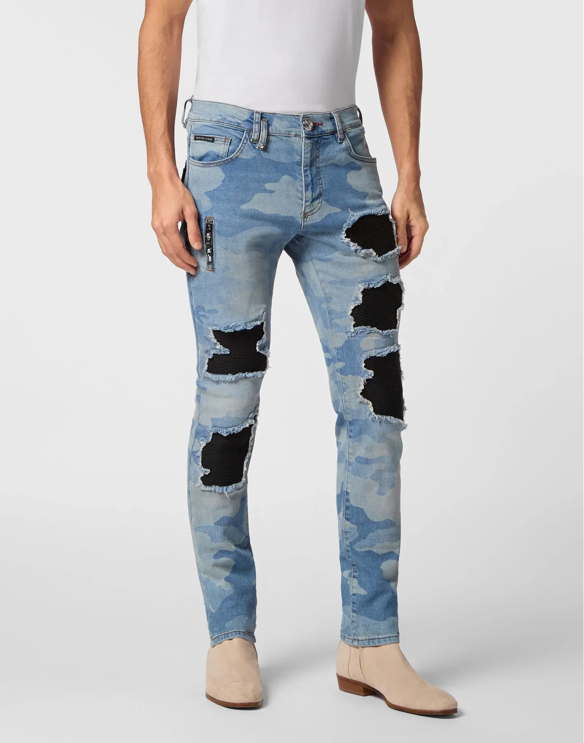 Rock Star Fit Trousers Camouflage, цвет: Голубой