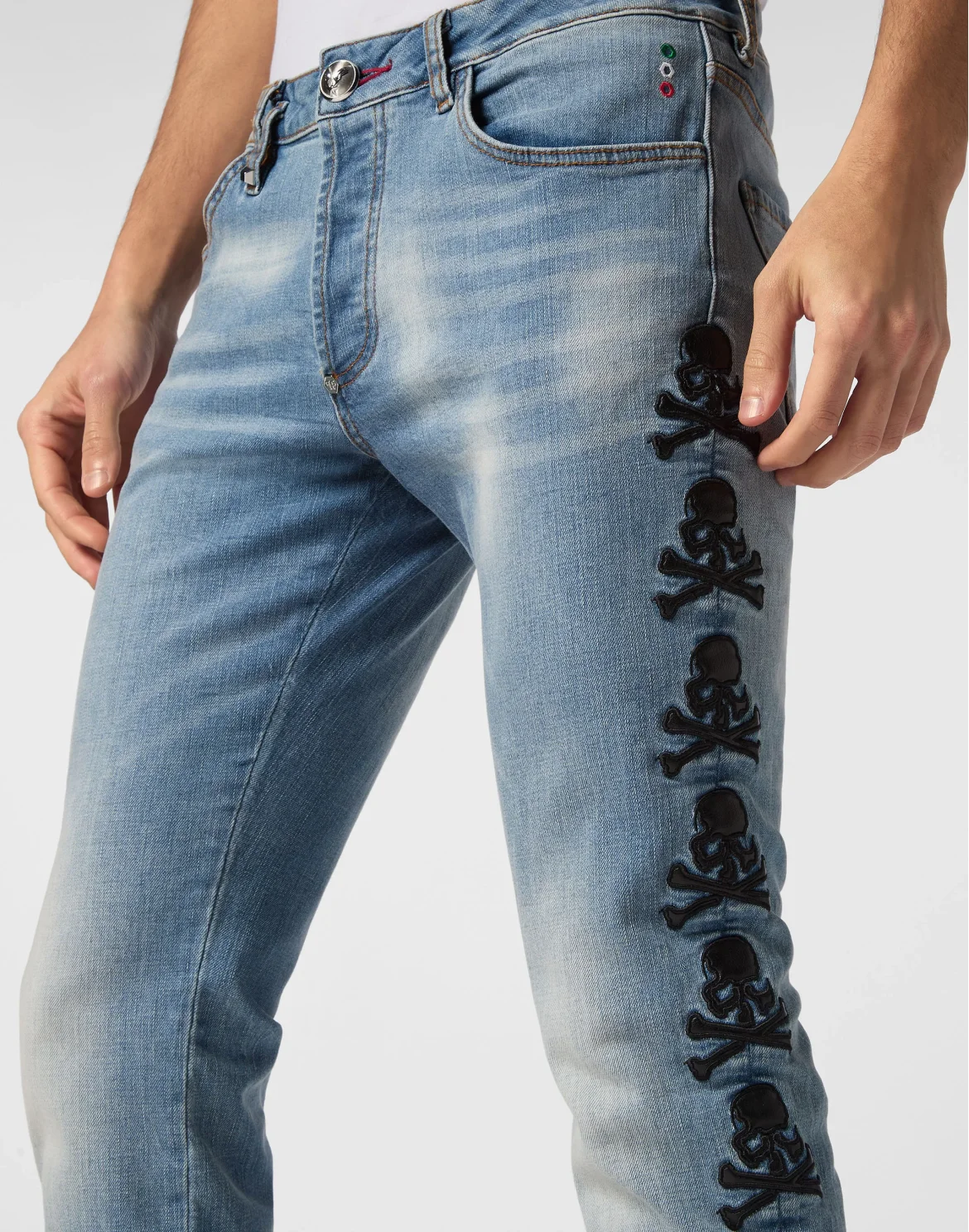 Super Straight Cut Trousers Skull, цвет: Серый