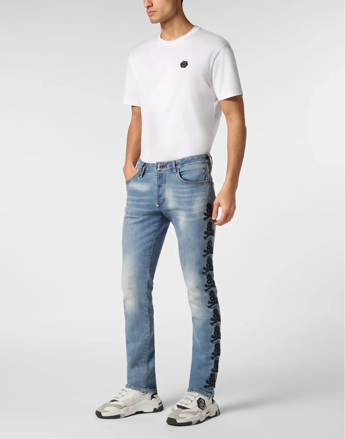 Super Straight Cut Trousers Skull, цвет: Серый