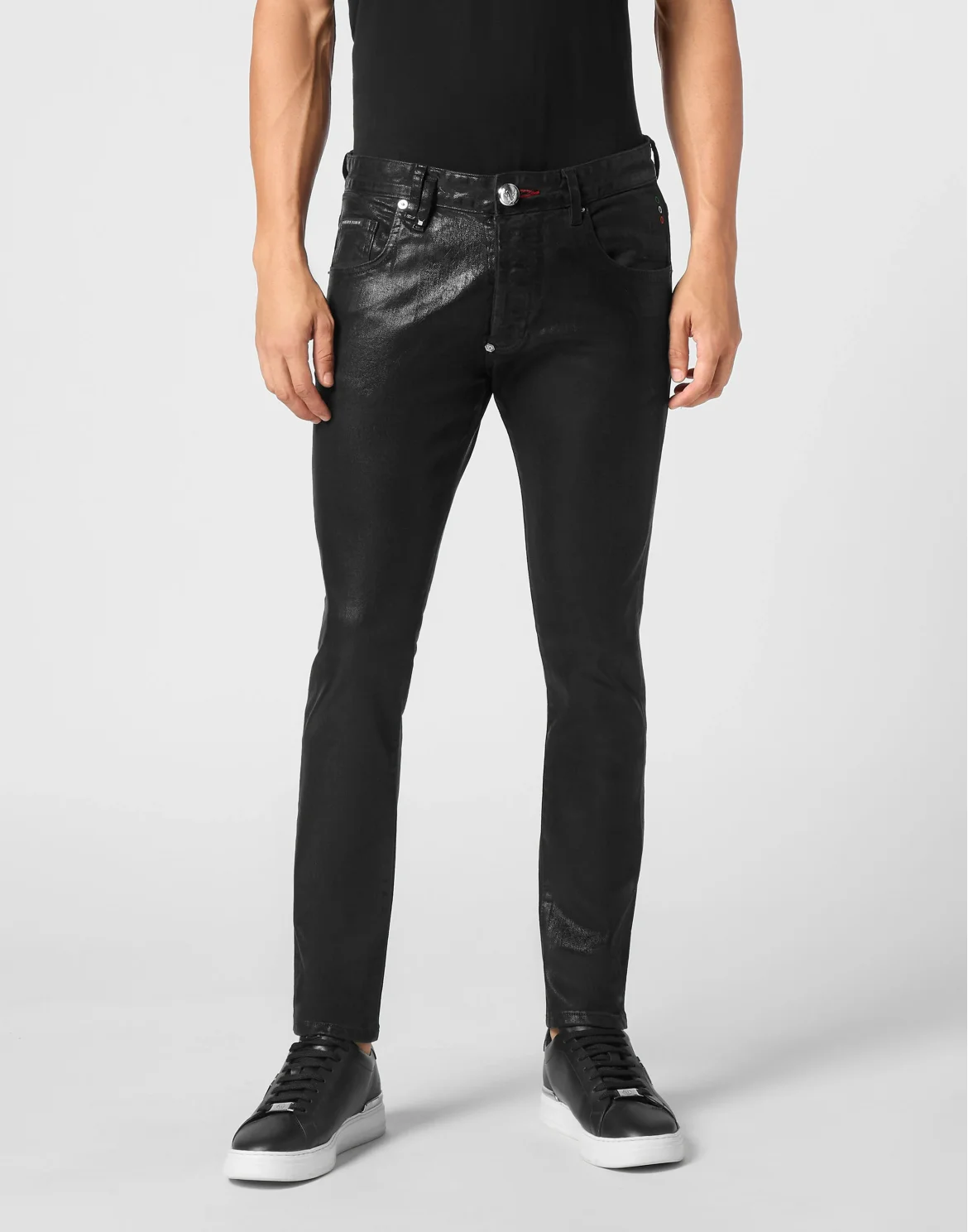 Denim Skinny Basic Trousers, цвет: Черный