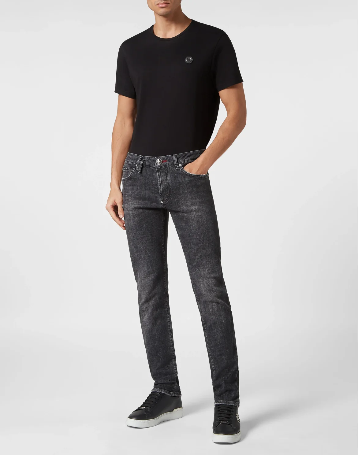 Denim Super Basic Straight Trousers, цвет: Черный