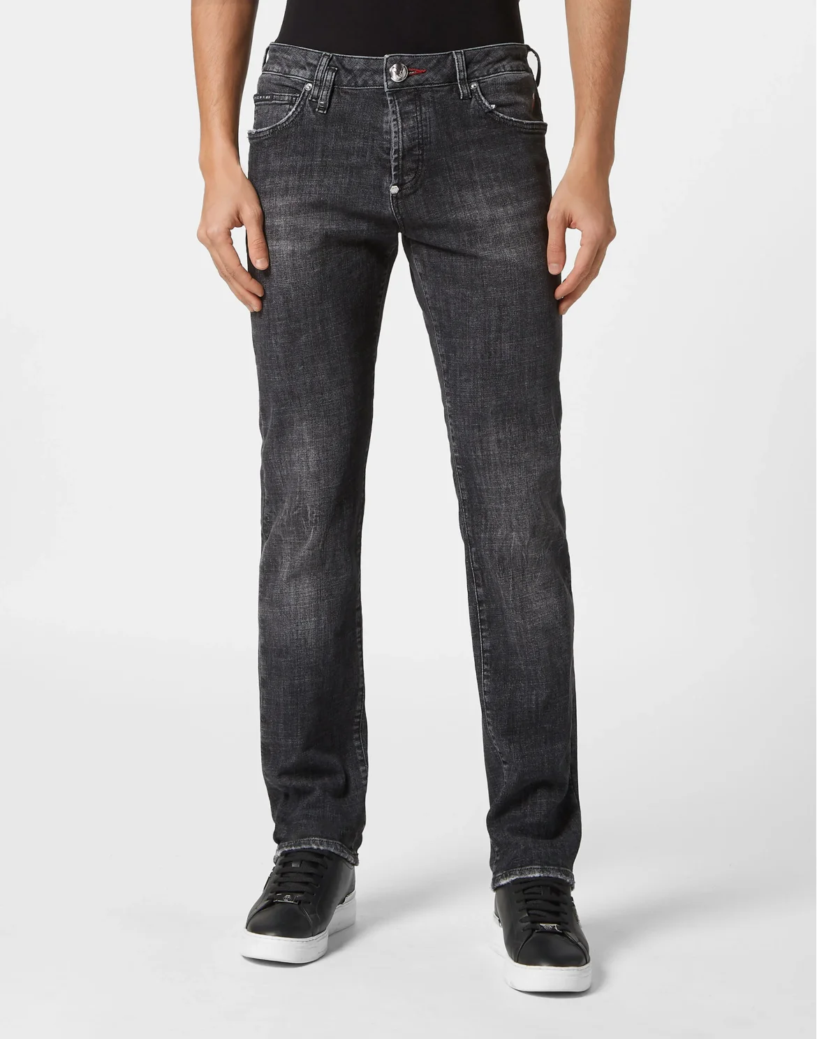 Denim Super Basic Straight Trousers, цвет: Черный