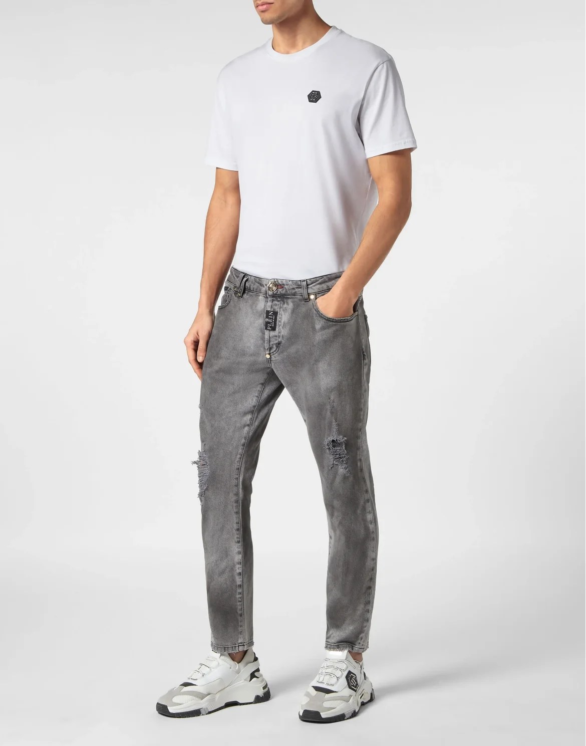 Skinny Fit Trousers, цвет: Серый