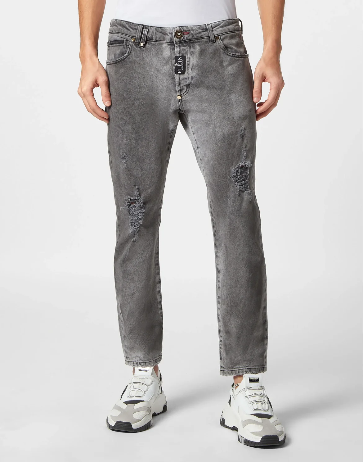 Skinny Fit Trousers, цвет: Серый