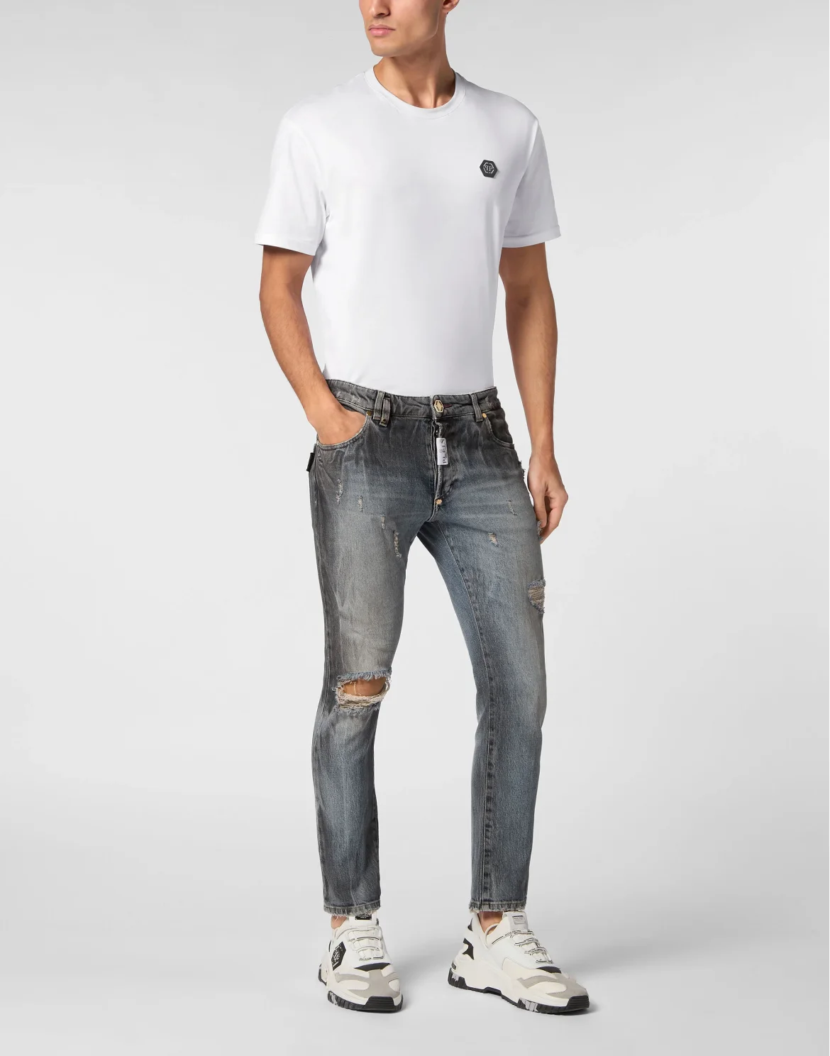Skinny Fit Trousers, цвет: Серый
