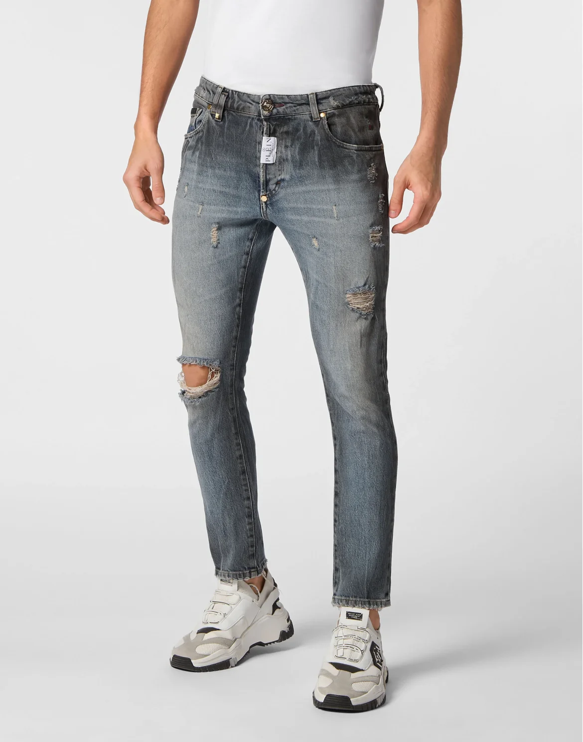 Skinny Fit Trousers, цвет: Серый