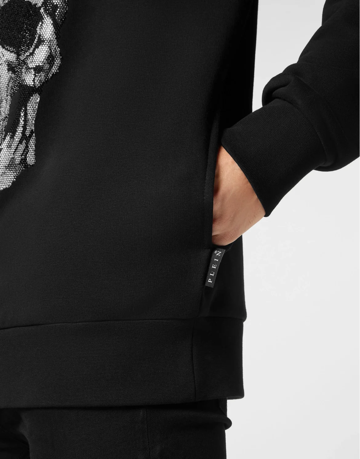 Hoodie Sweatshirt Skull Strass, цвет: Черный