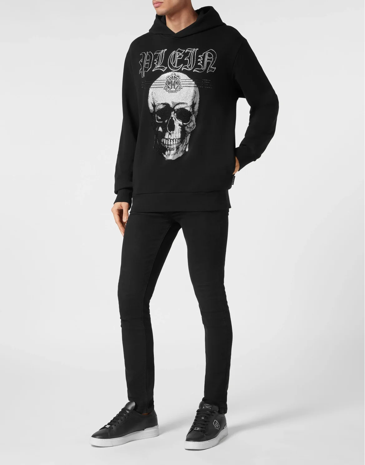 Hoodie Sweatshirt Skull Strass, цвет: Черный