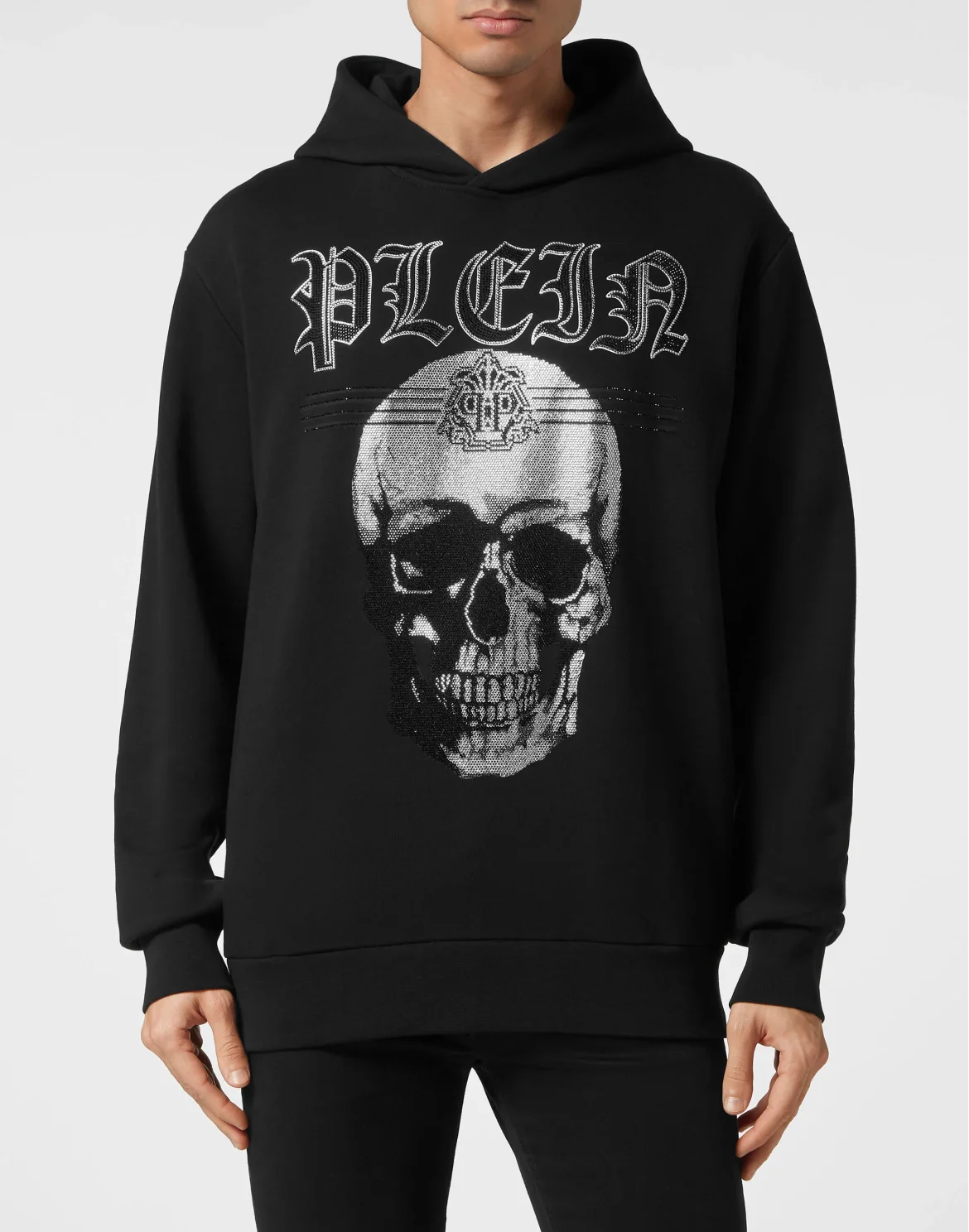 Hoodie Sweatshirt Skull Strass, цвет: Черный