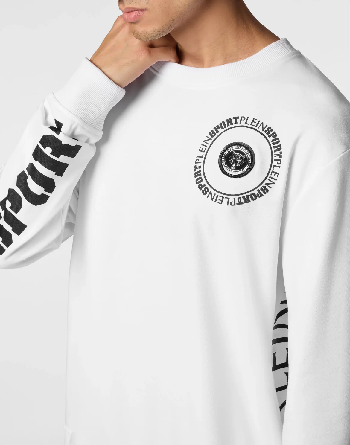 Sweatshirt Round Neck Carbon Tiger, цвет: Белый
