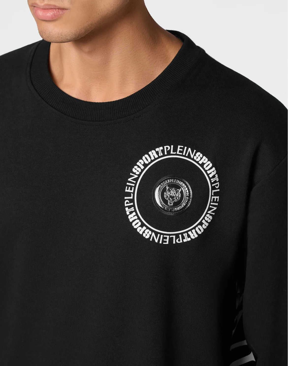 Sweatshirt Round Neck Carbon Tiger, цвет: Черный