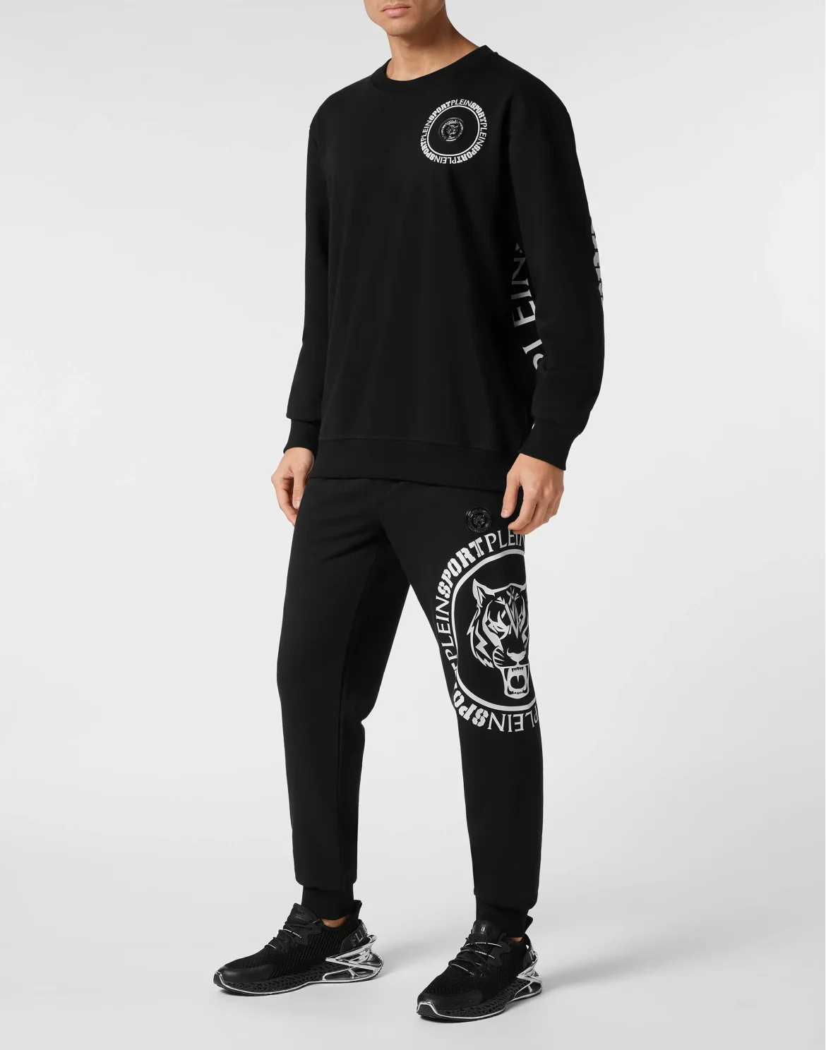 Sweatshirt Round Neck Carbon Tiger, цвет: Черный