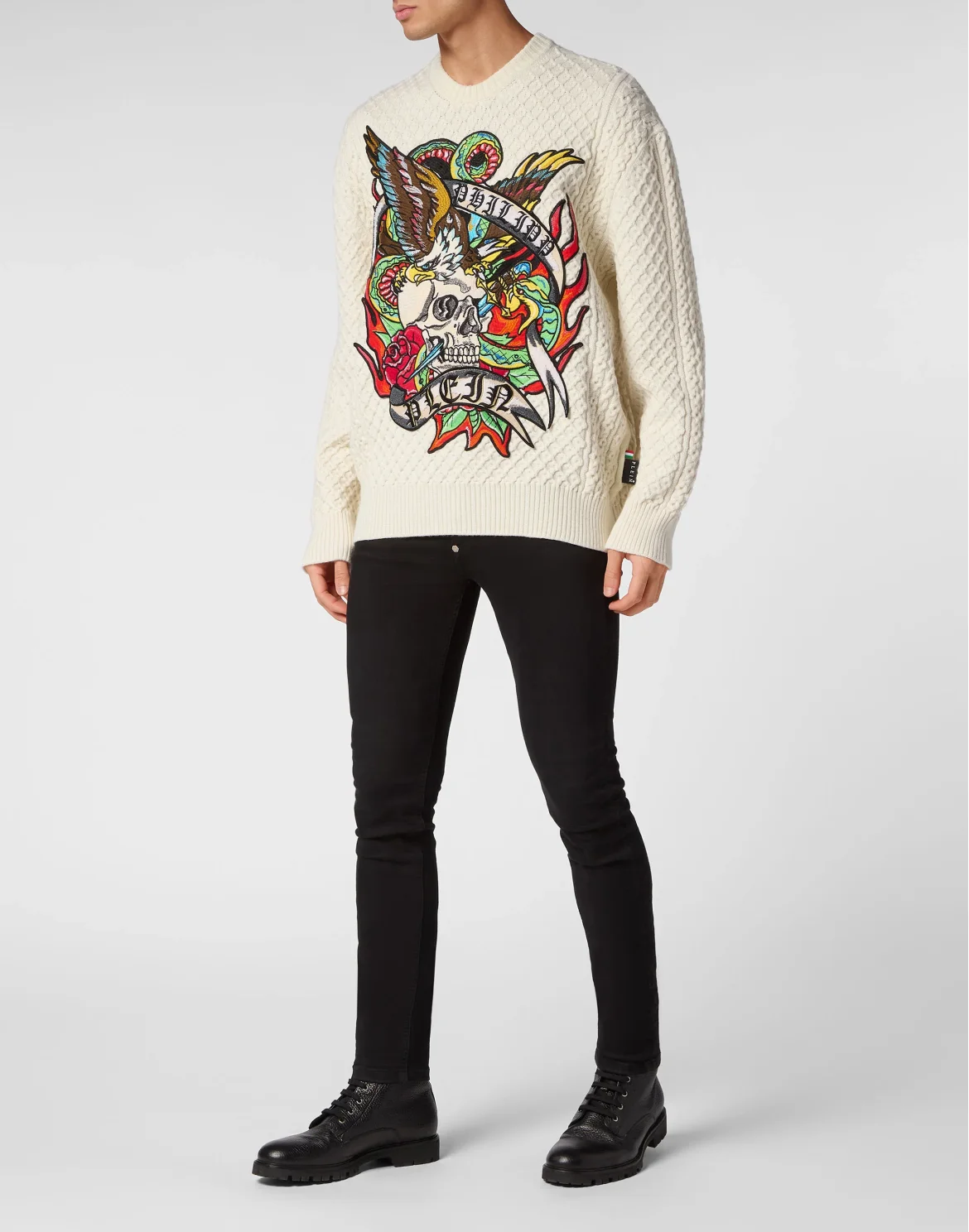 Wool Blend Roundneck Tattoo, цвет: Белый