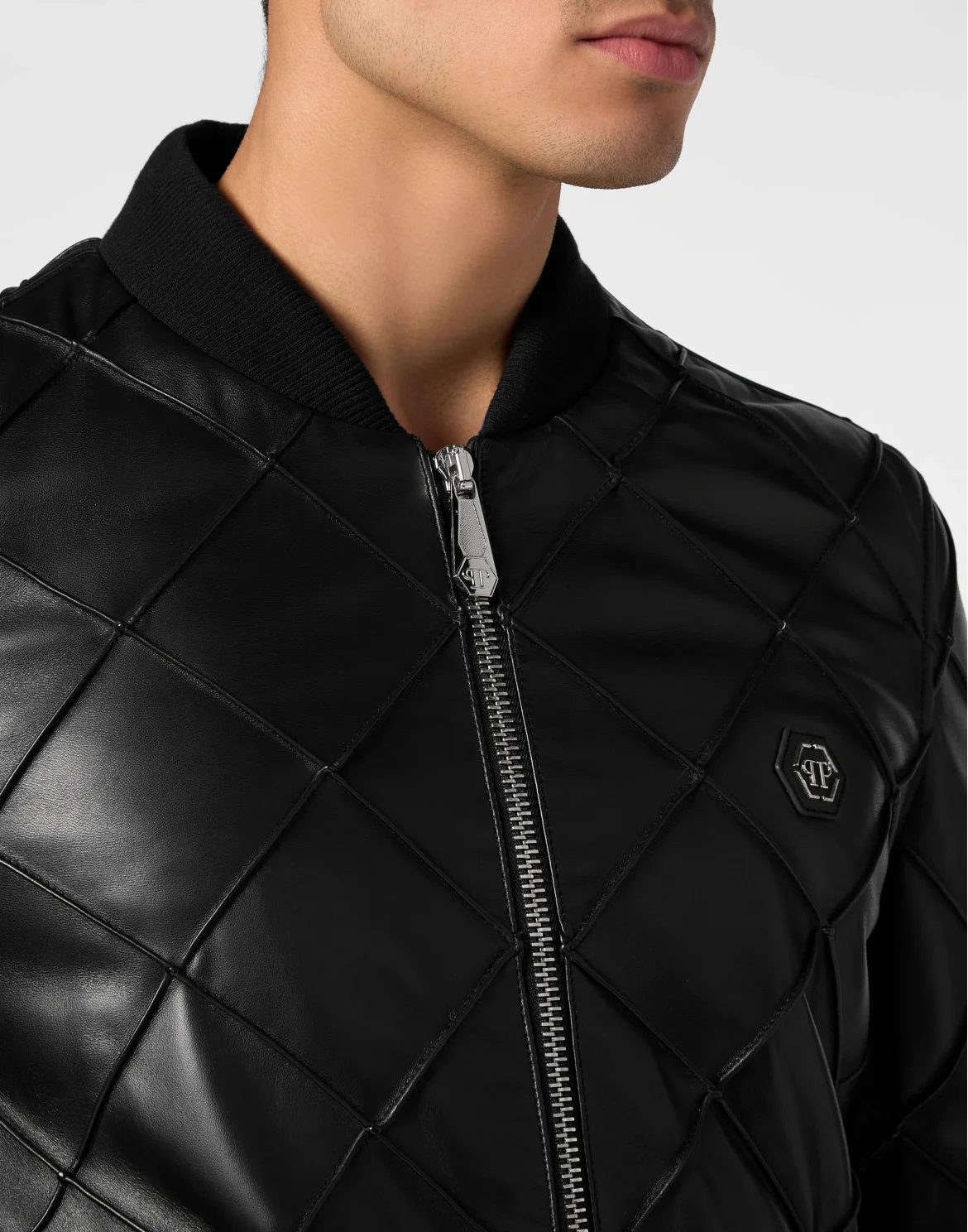 Leather Bomber Jacket, цвет: Черный
