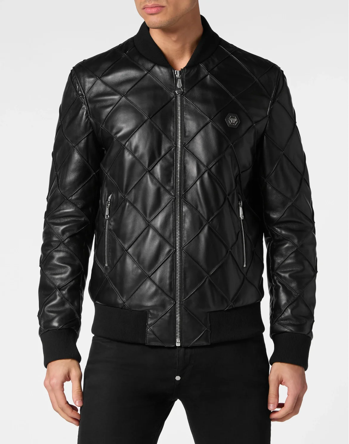 Leather Bomber Jacket, цвет: Черный