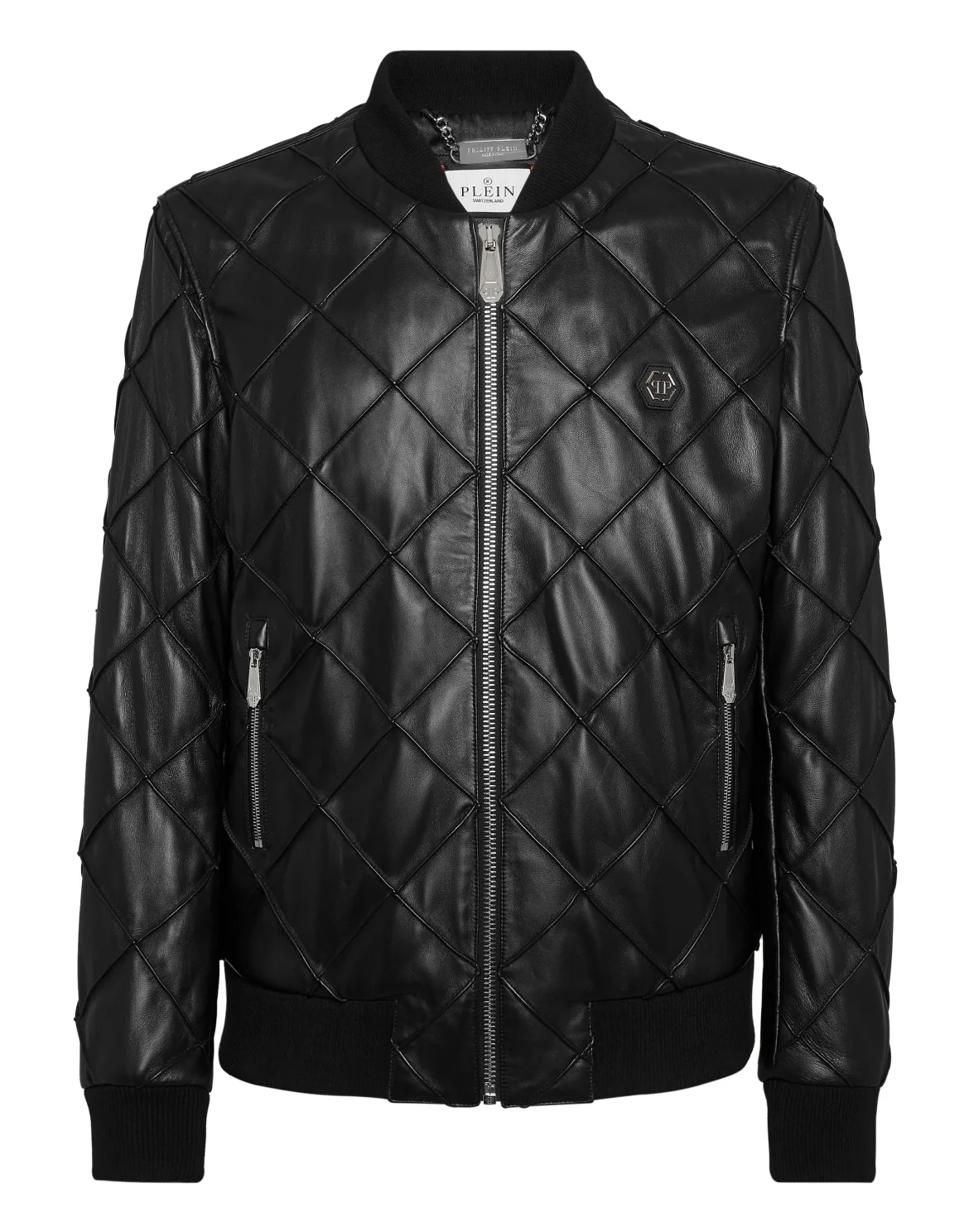 Leather Bomber Jacket, цвет: Черный