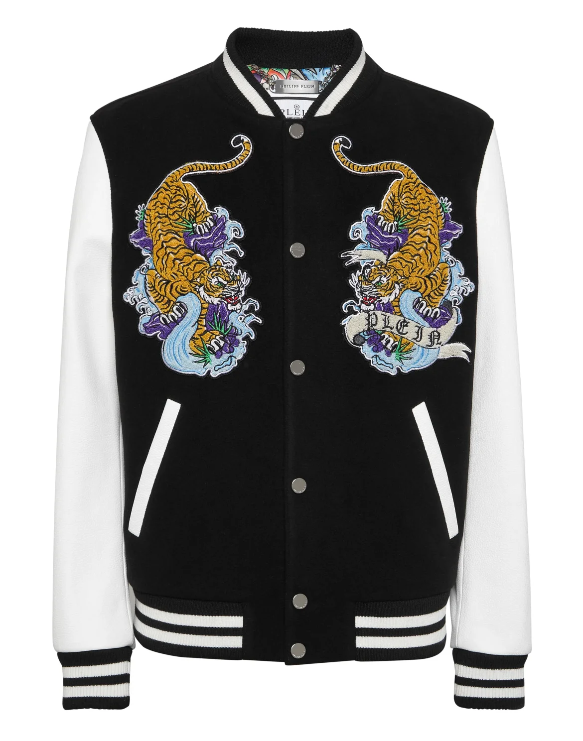 College Bomber with Woolen cloth base Tattoo, цвет: Черный