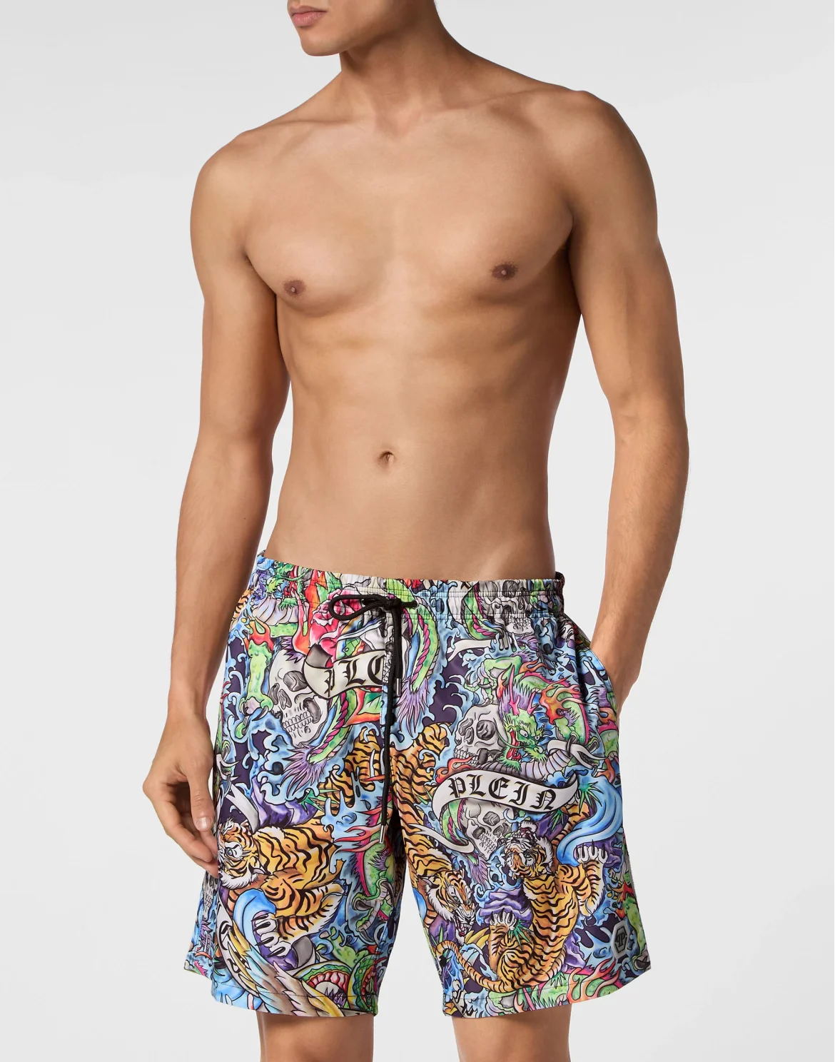 Long Swim Boxers Tattoo, цвет: Мультиколор