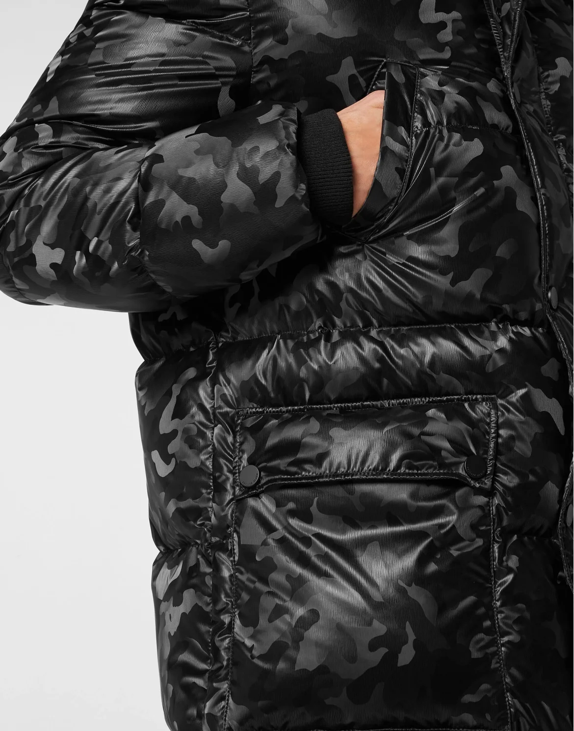 Nylon Parka With Fur Details, цвет: Черный