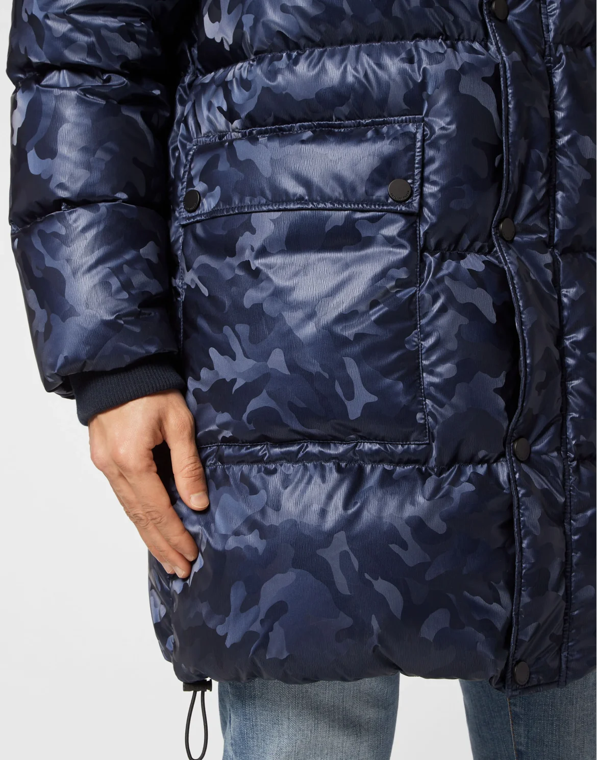 Nylon Parka With Fur Details, цвет: Синий