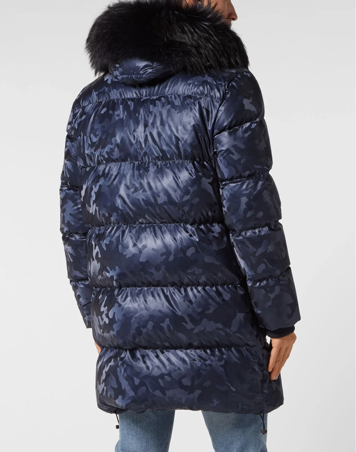 Nylon Parka With Fur Details, цвет: Синий