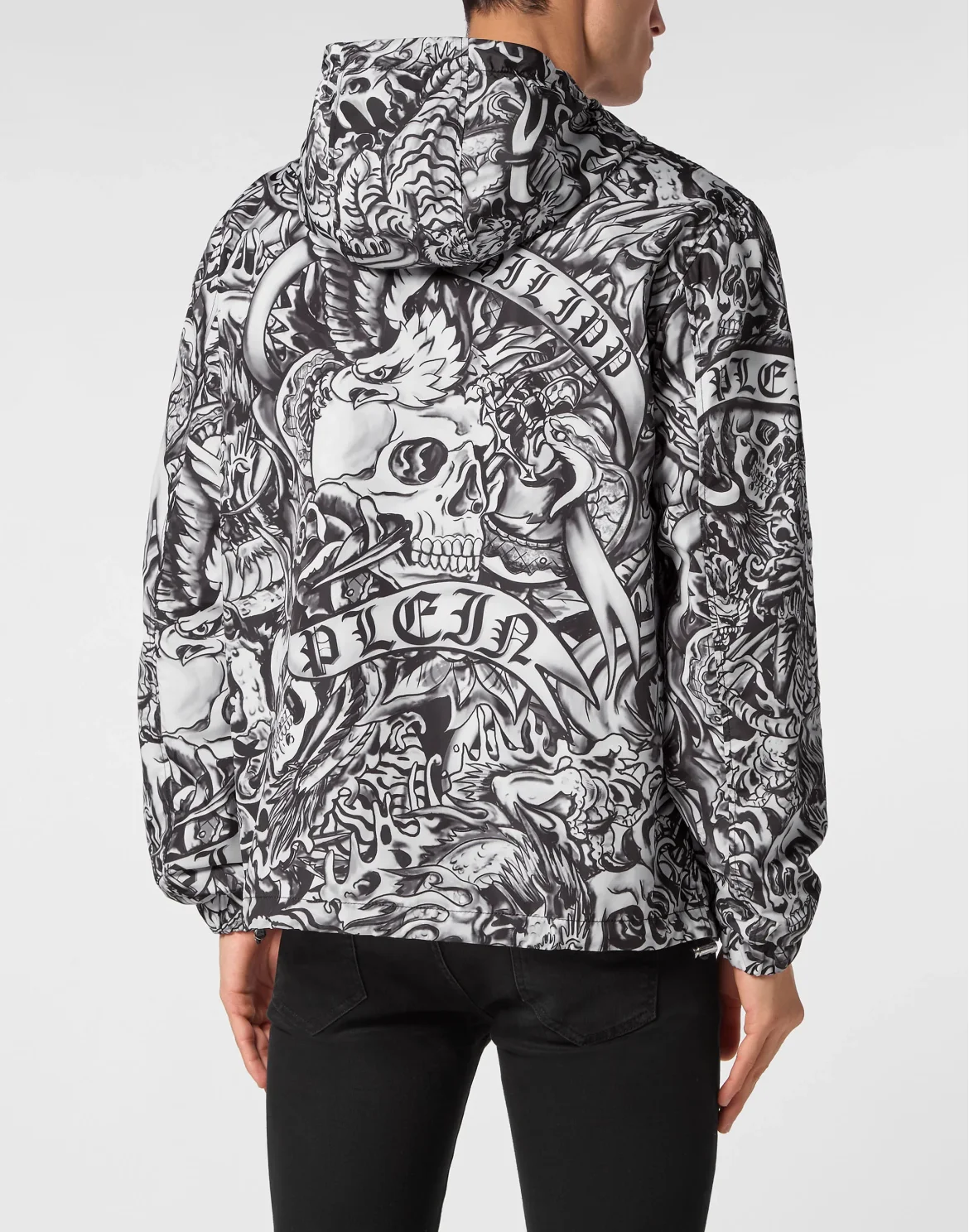 Nylon Windbreaker Tattoo, цвет: Черный