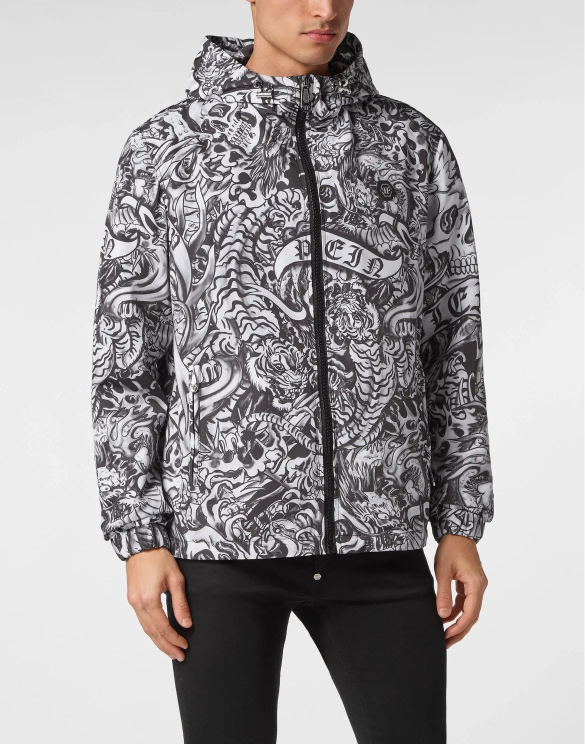 Nylon Windbreaker Tattoo, цвет: Черный