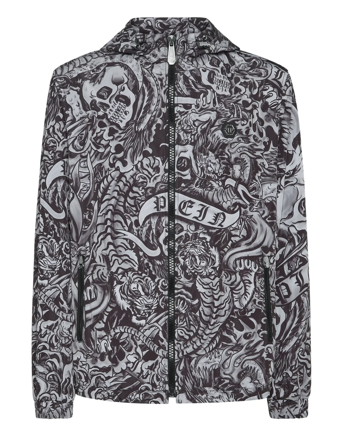 Nylon Windbreaker Tattoo, цвет: Черный