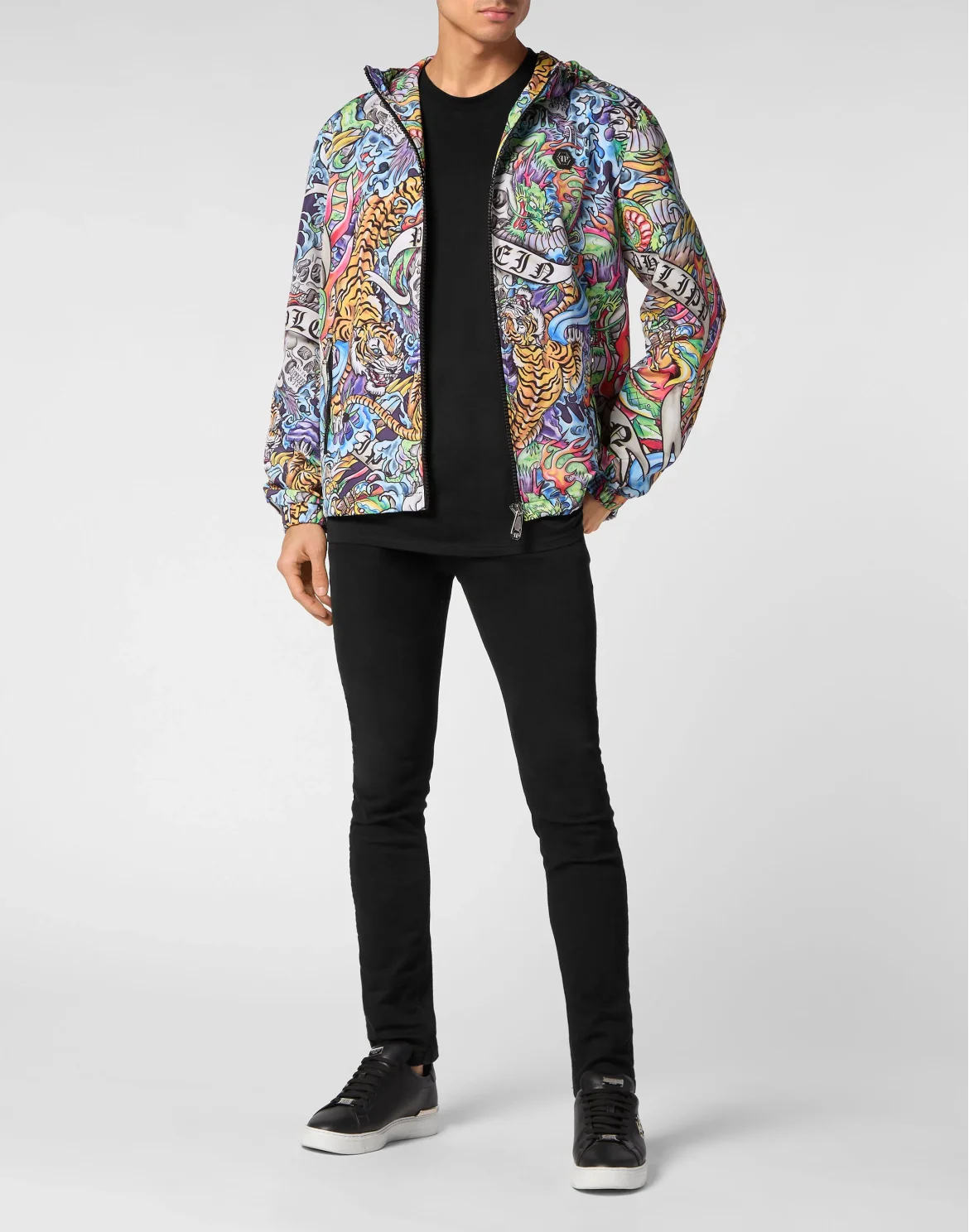 Nylon Windbreaker Tattoo, цвет: Мультиколор