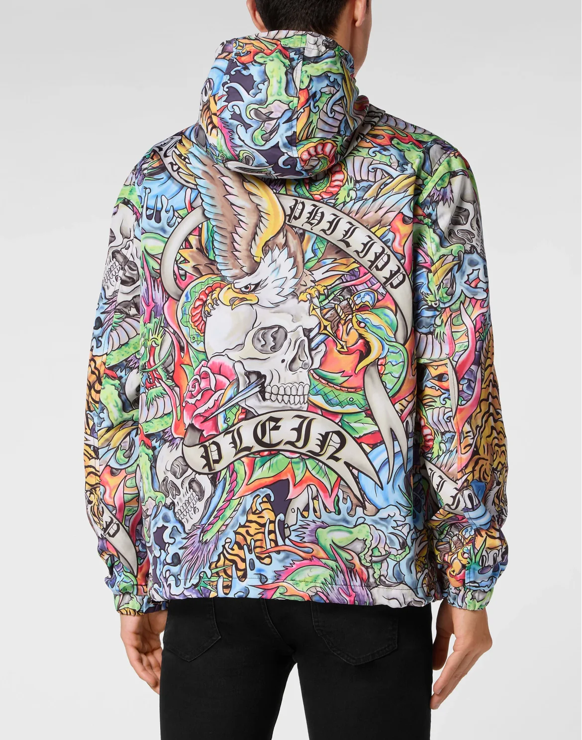 Nylon Windbreaker Tattoo, цвет: Мультиколор
