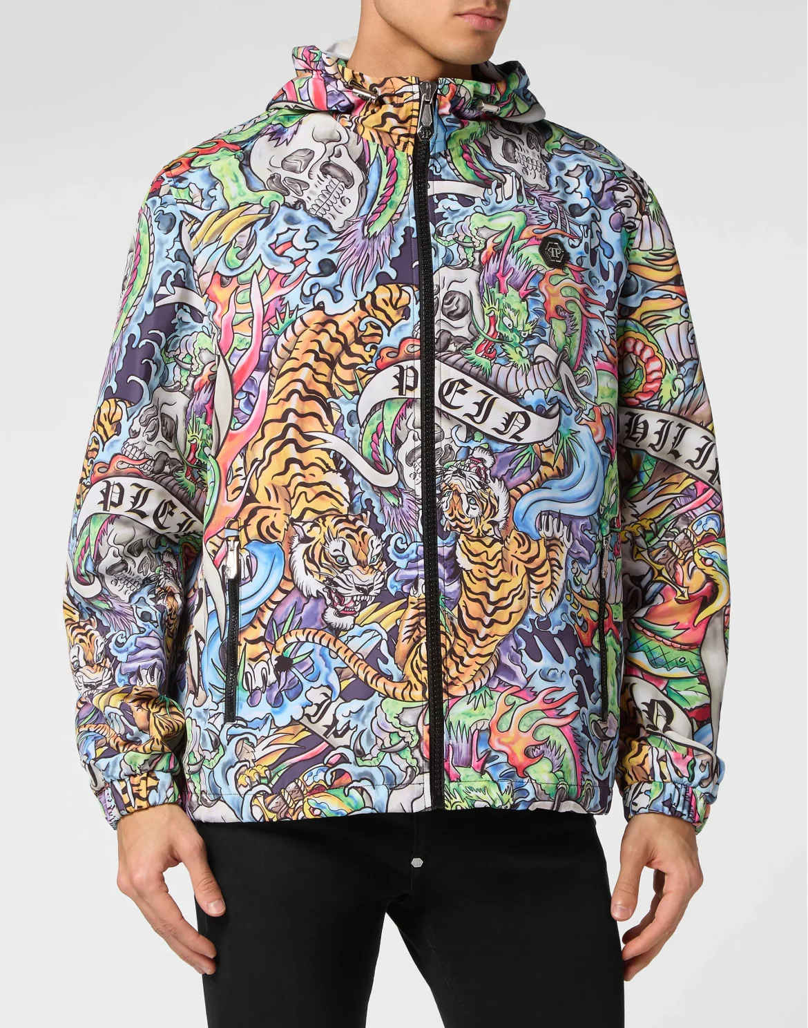 Nylon Windbreaker Tattoo, цвет: Мультиколор
