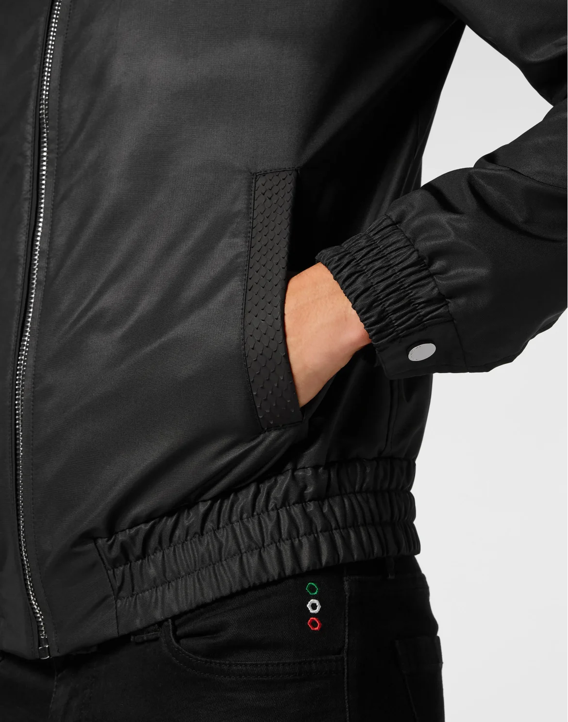 Nylon Jacket with Elaphe, цвет: Черный