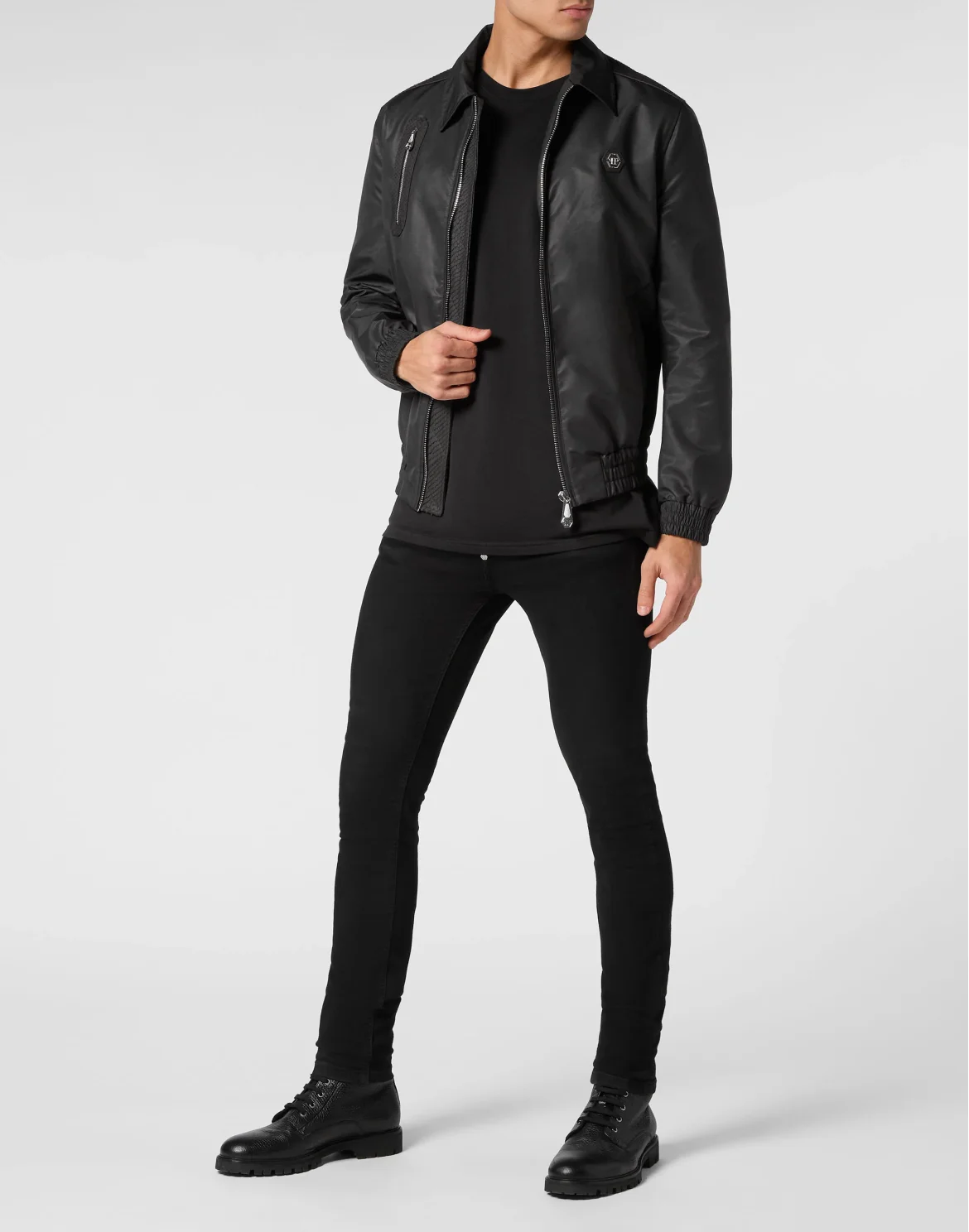 Nylon Jacket with Elaphe, цвет: Черный